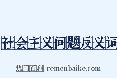 社会主义问题反义词是什么意思的图片